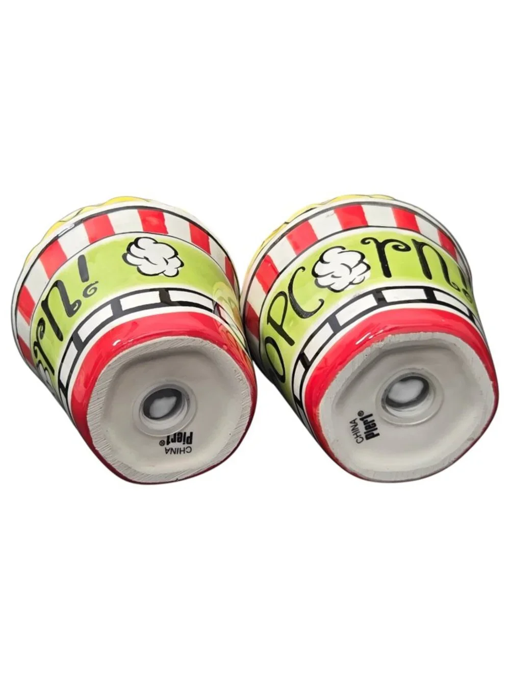 Popcorn Bucket Salt and Pepper Set Seasoning Cheese Shaker Pier 1 Vintage